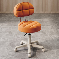 Fauteuil de pédicure et de repas hydraulique réglable en gros, avec revêtement en cuir, roulettes pivotantes, pour salon de beauté et technicien de massage