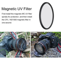 Kit de filtres pour objectif d'appareil photo CPL ND1000 UV, filtre polarisant à densité neutre, verre optique, cadre en aluminium multicouche pour DSLR