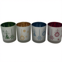 Porte-bougie en verre de Noël gravé électrolytiquement avec logo, décoratif pour la Chine WA22927
