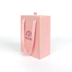Benutzer definierte Papp schublade Geschenk box Unterwäsche Verpackung Schiebe schublade Box mit Griff für Frauen Dessous Starre Boxen 5-15 Tage LX