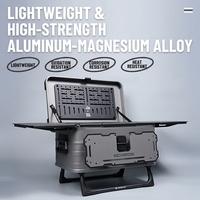 Boîte de rangement latérale professionnelle N43 en aluminium, résistante aux intempéries, pour l'organisation des ustensiles de cuisine en voyage ou en voiture