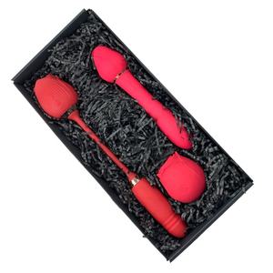 Condón Rosa combinación 3 unids/set caja de regalo en forma de Rosa vibrador juguetes sexuales para mujer clítoris lengua chupando condón - Product Image 5