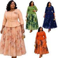 Robes d'été pour femmes, élégantes et décontractées, col tailleur, manches mi-longues, plissées, robe de bureau pour femmes africaines