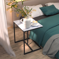 Mesa auxiliar en forma de C con envío gratis de La UE, mesa auxiliar de mármol, mesa decorativa para sofá, cama, sillón reclinable