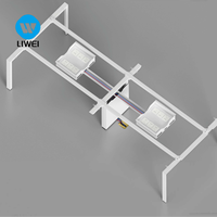 LIWEI Poste de travail modulaire de bureau commercial robuste pour 6 personnes, en panneaux de particules de classe E0, pour espace ouvert