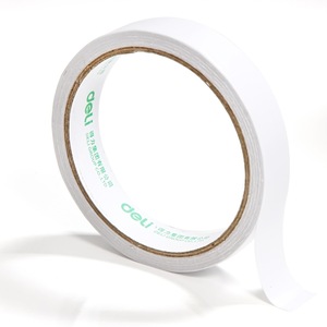 Cinta adhesiva de doble cara Deli, 18 mm x 10 yardas, blanca, fuerte adherencia, material de oficina - Product Image 3