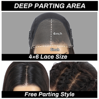 Peluca de Cabello Humano Brasileño Remy con Frente de Encaje sin Pegamento, Estilo Bob, 4X6 HD para Encaje, 180% de Densidad, Corta y Lisa, al por Mayor