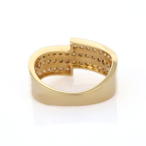 แฮนด์เมดธรรมชาติล้ำค่ารอบแหวนเพชร14K แข็งสีเหลืองทองวงแหวนเครื่องประดับหรูหราของขวัญครบรอบสำหรับผู้หญิง - Product Image 4