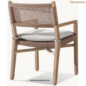 Poltrona in <span class=keywords><strong>Rattan</strong></span> per Tutte le Stagioni, Realizzata a Mano in Legno di Teak, Silhouette Modernista Semplice, Comoda e Portatile per <span class=keywords><strong>Set</strong></span> da <span class=keywords><strong>Giardino</strong></span> - Product Image 4