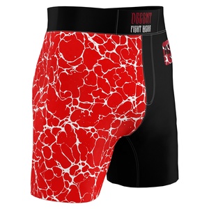 Shorts MMA pour hommes Decent Fight Wear, rouge et noir, impression par sublimation, évacuation de l'humidité, coupe athlétique - Product Image 4