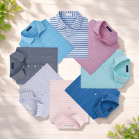 Chemise Polo de Golf pour Hommes de Haute Qualité en Spandex 12% et Polyester 88%, Rayures Estivales, Logo Brodé Personnalisé
