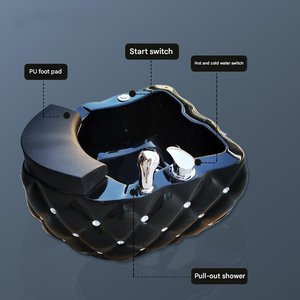 Sillón de Pedicura Profesional, Spa para Pies Portátil, Spa Redondo de Acrílico para Salón de Uñas con Lámpara LED de 7 Colores y Masaje - Product Image 6