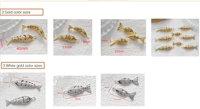 BMZ 2024 nouvelle vente chaude 18K cuivre et or blanc poisson chanceux pendentif breloques 3.5*1.5 cm