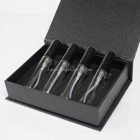 Mini vaporisateur de parfum en verre transparent de luxe, échantillon, testeur, 2 ml, 3 ml, 5 ml, flacon d'huile vide avec coffret de découverte de luxe, boîte en papier magnétique