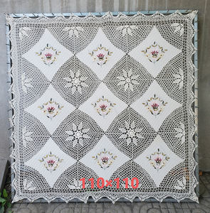 Mantel <span class=keywords><strong>de</strong></span> <span class=keywords><strong>Ganchillo</strong></span> Hecho a Mano con Bordado Floral, Estilo Boho Vintage, Poliéster/Lino Ecológico, Personalizable - Product Image 3