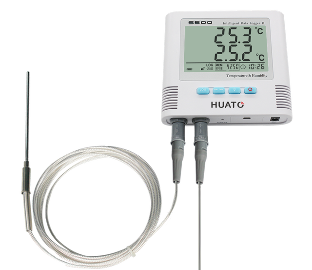 S500-EPT Dual External Sensor PT100 Temperature Sensor Data Logger HVAC System Monitoring Equipment for Warehouse Monitoring