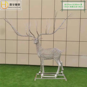 Escultura de Ciervo Hueca de Acero Inoxidable Jiahua para Jardín, Figura Animal Hecha a Mano para Montar en el Suelo - Product Image 2