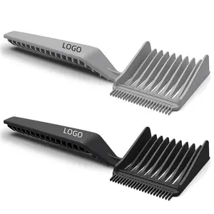2024Man Barber Comb For Fades Plastic Clipper Comb Heat Resistant Blending Flat Top Salon Hairdresser Styling Tool Hair Brush