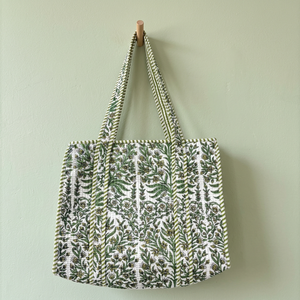 Grand sac fourre-tout matelassé en coton de haute qualité pour femmes, motif floral coloré, pour bijoux et aliments, style campagne française - Product Image 3