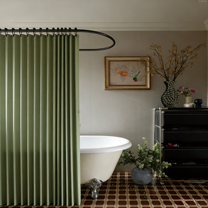 Cortina de <span class=keywords><strong>Ducha</strong></span> <span class=keywords><strong>Plegable</strong></span> Magnética de Doble Cara de 86 Pulgadas Extra Alta, Cortina de <span class=keywords><strong>Ducha</strong></span> de Lujo de Piso a Techo, Tipo Acordeón, de Poliéster - Product Image 1