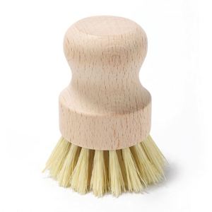 Natural Wooden Kitchen Palm Pot Cleaning <b>Brush</b> Portable Beech Wood Dishes <b>Scrub</b> <b>Brush</b> - Product Image 3
