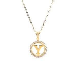 Collier en acier inoxydable CNC pour femmes 26 lettres haut de gamme été à la mode chaîne de lettres Zircon belle chaîne de clavicule anniversaire - Product Image 5