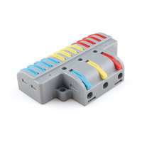 Pour la série LT3-12, bornier de raccordement en ligne 3 entrées 12 sorties, 32A 450V, boîtier en nylon, contacts en cuivre étamé, IP20, pour éclairage LED