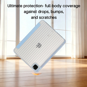 Étui pour <span class=keywords><strong>iPad</strong></span> à texture ondulée Origami pour Air 6 M2 Pro 13 M4, coussin d'air antidérapant, support portrait, étui pour tablette - Product Image 2