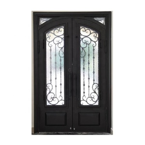 Parrilla de puerta de hierro fundido de vidrio de alta calidad personalizada al por mayor marco de metal rotura térmica - Product Image 2