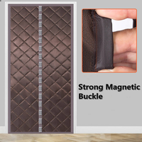 Rideau de porte élégant à motif diamant, isolant thermique, imperméable et insonorisant - Housse de porte temporaire de luxe portable