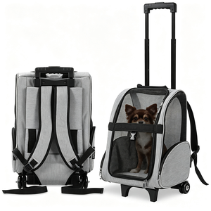 Pet Carrier With <b>Wheels</b> Portable Pet Travel Carrier Dog Carrier <b>Backpack</b> Pet Carrier Bag for Pets Outdoor Travel Airport Trips - Product Image 1