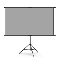 Écran de projection électrique professionnel de 100 pouces 16:9 en polyester perlé, réglable, avec support trépied métallique flexible (portable)