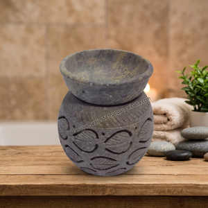 Décoration d'intérieur en gros : Brûleur d'encens et diffuseur d'huiles essentielles artisanal en pierre savonneuse pour l'aromathérapie de Noël - Product Image 2