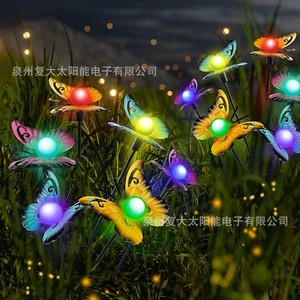 Luces Solares de Jardín con Forma de Mariposa, Luces LED Coloridas Decorativas para Exteriores, Resistentes al Agua, Recargables - Product Image 1