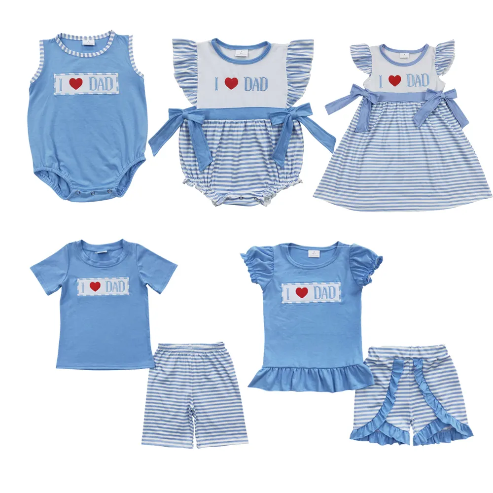 Синий комбинезон I Love Dad с надписью, боди, оптовая продажа, детская одежда для мальчиков 0-3 месяцев, комбинезоны для малышей