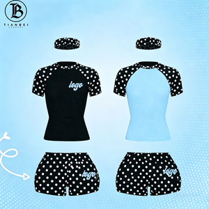 Traje de lunares personalizado 2026, traje casual con pantalones cortos, estampado de lunares, logotipo personalizado, <span class=keywords><strong>camisa</strong></span> de algodón de alta calidad, ropa de descanso - Product Image 1