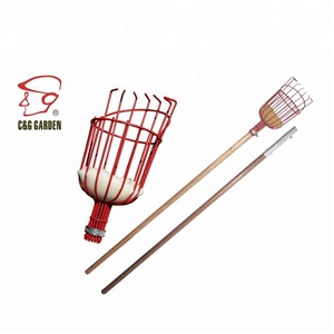Recolector de frutas de acero A3 de venta Popular con mango de madera ajustable de 12 pies de longitud para herramientas de jardín - Product Image 3