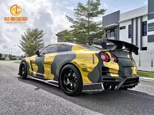 For Nissan GTR35 GT-R35 TopSk Style Body Kit Bumper Front Lip Side Skirt Diffuser Spoiler