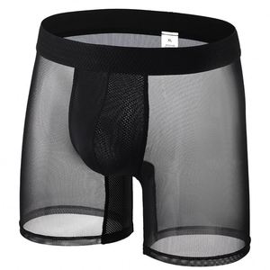 Calzoncillos Boxer de Malla Tejida Transparente para Hombre, Cintura Media, Antibacterianos, Finos, Frescos y Transpirables para Verano, Tallas Grandes, Sexy - Product Image 4
