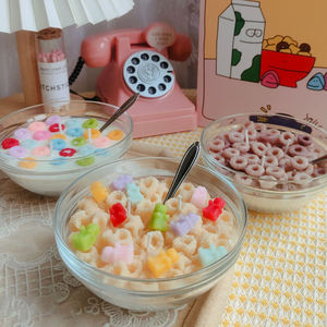 Vela de tazón de cereales de atracción única del vendedor caliente con cuchara Vela de tazón de cereales Vela de cereal perfumada de lujo de cera de soja - Product Image 2