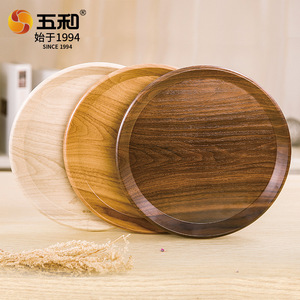 Wuhe Melamine Wood Grain Tray Food Grade Drop Resistant Catering Home Use - Product Image 1