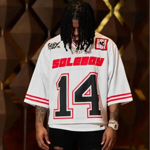 <span class=keywords><strong>T</strong></span>-<span class=keywords><strong>shirt</strong></span> de sport ample à <span class=keywords><strong>col</strong></span> en <span class=keywords><strong>V</strong></span> pour <span class=keywords><strong>homme</strong></span>, style Y2K Hip-hop, imprimé lettres, manches courtes, respirant, nouvelle collection transfrontalière Europe-Amérique 2025 - Product Image 4