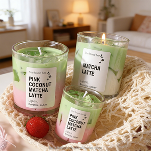 Bougie parfumée en pot de verre avec parfum de cannelle et <span class=keywords><strong>d</strong></span>'<span class=keywords><strong>épices</strong></span>, faite à la main, en cire de soja écologique pour femmes, avec logo personnalisé - Product Image 5