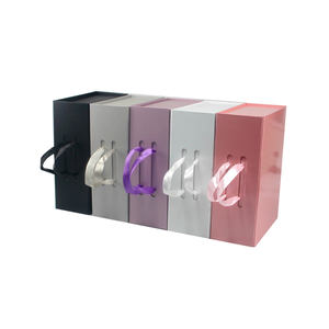 Caja de Regalo Plegable Rectangular con Tapa Magnética Abatible, Caja de Almacenamiento con Asa, Logotipo Personalizable, Rosa, Morado, Negro, Blanco, 2 Capas - Product Image 2