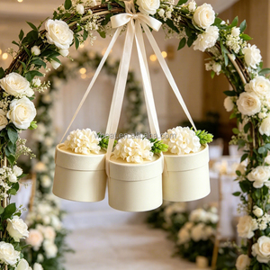 Cadeau de mariage, fabricant chinois, boîte en papier ronde personnalisée avec logo, pour bonbons au chocolat, avec décoration florale - Product Image 6
