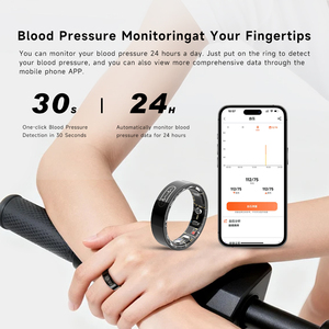 แหวนสมาร์ท ECG สำหรับผู้ชาย เครื่องติดตามสุขภาพ นาฬิกาปลุก ควบคุมผ่านแอป ผลิตจากสแตนเลสสตีล ดีไซน์กันน้ำ ระบบสุขภาพขั้นสูง - Product Image 5