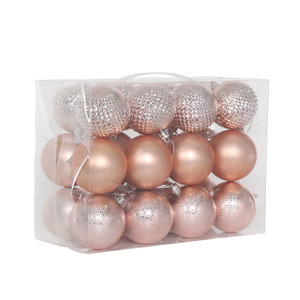 Decorazioni Natalizie Personalizzate in Plastica <span class=keywords><strong>Oro</strong></span> Rosa da 6cm, Ornamenti Moderni per <span class=keywords><strong>Albero</strong></span> di Natale - Product Image 4