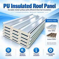 Panneau sandwich métallique isolé en PU de qualité supérieure pour toiture d'atelier et mur extérieur avec une isolation thermique performante