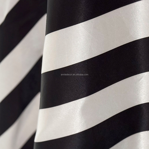 Modern Black and White Stripes <strong>Printing</strong> Round Satin <strong>Tablecloth</strong> Table Cover for Event Wedding Christmas Party Decorations - Product Image 3