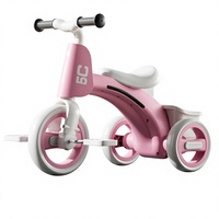 Tricycle léger pour enfants, vélo d'équilibre antidérapant et anti-basculement avec musique, lumière LED et design à virage limité